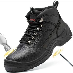 TAERDUN Steel Toe Boots for Men Real Leather Work Safety Shoes, Industrial & Con